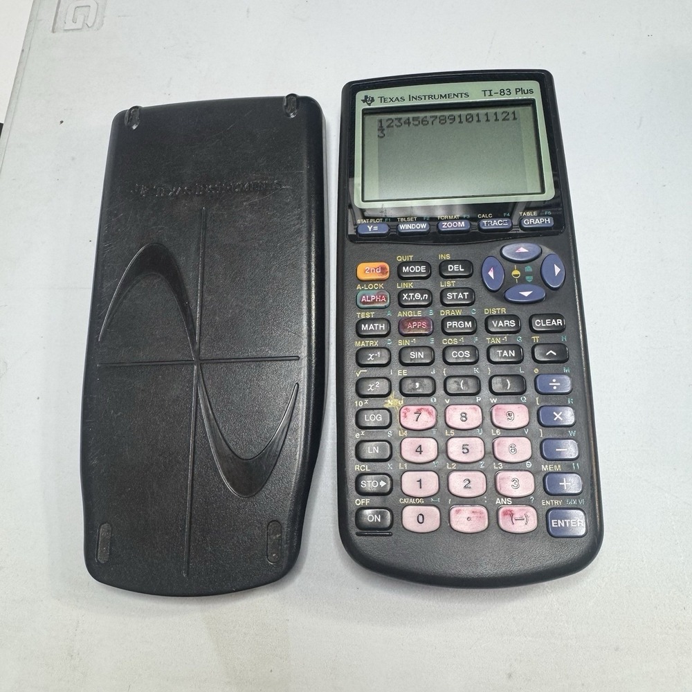 Texas Instruments TI-83 Plus Graphing Calculator Tested Working With Cover